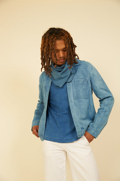 INDIGO MEN'S organic cotton/French linen jacket